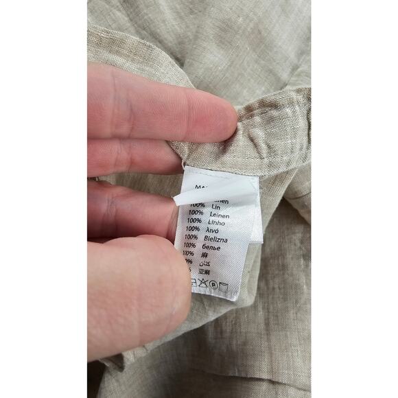 Slim Fit Beige Linen Fancy Shirt camicissima neutral Italian designer 41 / 18 - Picture 6 of 8